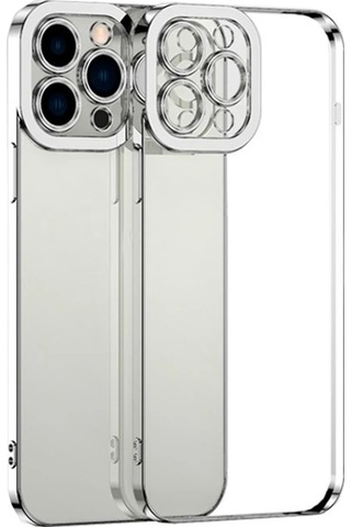 Ally Fashion Series İphone 12 Pro Max Kılıf Renkli Kenar Lazer Çerçeveli Silikon Kılıf- 5775 Çok Renkli