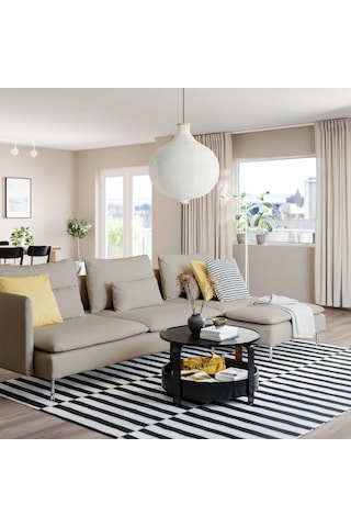 Ikea Bej Rahat Kanepe - Uzanma Koltuklu 4'lü Kanepe