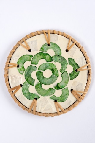 Meander Rattan 6'lı Sedefli Bardak Altlığı 8911 Naturel