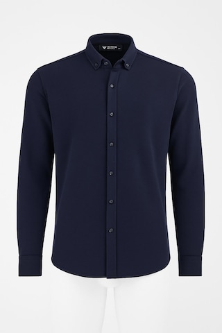 Classics Men Gewer Uzun Kol Slim Fit İçi Polarlı Erkek Gömlek - 7440 Lacivert