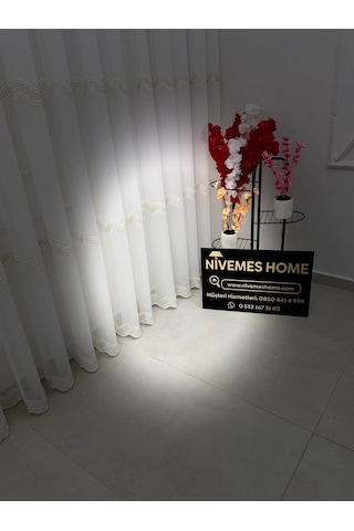 Nivemeshome Perlina Gold Detay 1/3 Pileli Tül Perde Apm Gold