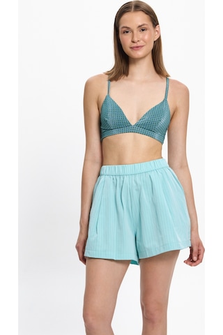 Toosalty Kadın Mint Yeşili Çizgili Kısa Plaj Şortu 25pl18st Yeşil-mint