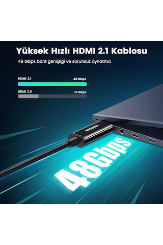 Ugreen 8K 60Hz 4K 120Hz HDMI 2.1 Fiber Optik Görüntü Aktarma Kablosu 30 Metre