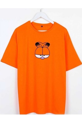 Kozia Outdoors Garfield Baskılı Oversize Unisex Tşhirt Oranj Oranj