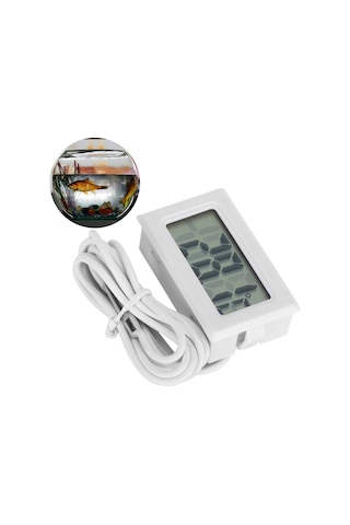 Moveevo Su Deposu Isı Ölçerü, Su Geçirmez Sondalı Dijital Termometre, Ev/iç Dış Sıcaklık Ölçümü, Beyaz Pil İle Teslim