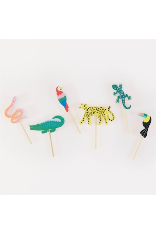 Meri Meri - Jungle Jamboree Candles - Jungle Jamboree Mumlar - 6 Adet