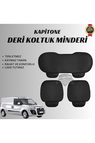 Fiat Doblo Uyumlu Deri Kapitone Koltuk Minderi Koruma Kılıfı 3 Lü Set