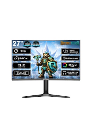 Bronzturq 27" 240hz 1 Ms Dp + Hdmı Fhd Kavisli Monitör Btq270fhd240-jy