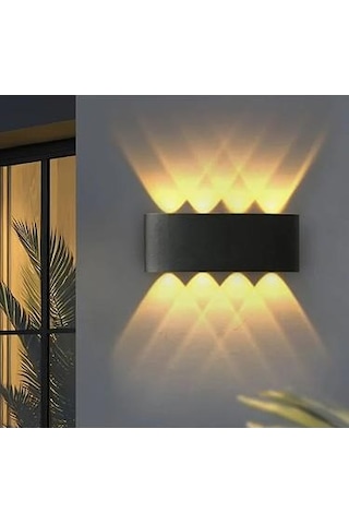 15w Kapri Led Aplik Dış Mekan Amber Siyah