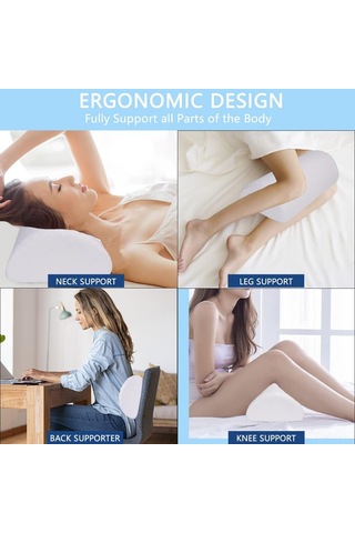 Geeksen Diz Yastığı - Bel, Boyun Ve Bacak Ağrıları İçin Ergonomik Hafıza Köpük Destek Yastığı Beyaz