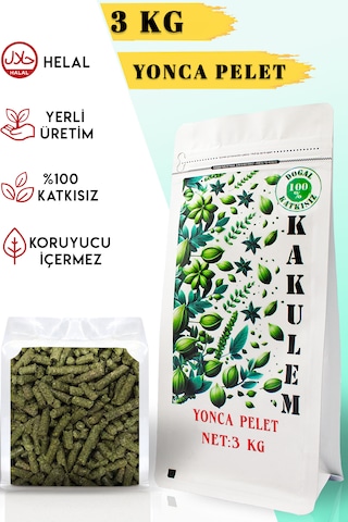 Kakulem Sertifikalı Tavşan Hamster Kemirgen Yonca Pelet Yem 3 Kg