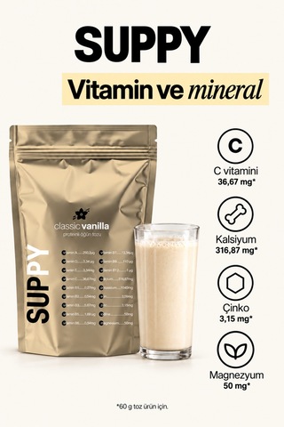Suppy Classic Vanilla Vanilyalı Proteinli Öğün Tozu 600 G Vanilya