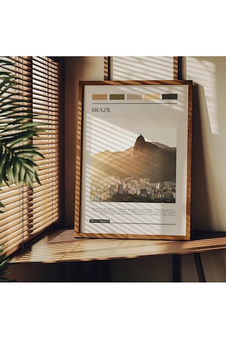 Travel Art Çerçevesiz Poster, Modern Dekoratif Çerçevesiz Poster, Tablo, Brazil, 50 X 70