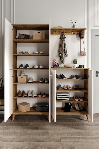 Simple Prt6190 Portmanto Vestiyer Ekru Ceviz