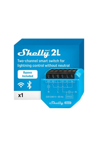 2l Gen3 Bypass, Wlan Ve Mat Akıllı Anahtar, 2 Kanal, Alexa, Google Home, Homekit, Hub Gerekmez, Uzaktan Kumanda, Nötr İletken Gerekmez, 5 W Üzerindeki Yükleri Kontrol Eder