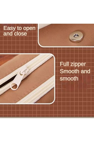 Kalem Çantası Tutucu Kalem Kutusu Büyük Kapasiteli Büyük Fermuarlı Kanvas Makyaj Çantası Toplu Kozmetik Tuvalet Malzemeleri Depolama