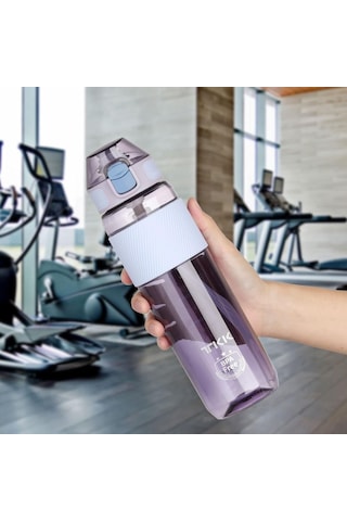Tkk Mor Silikon Pipetli Tritan Matara/Suluk 800 ML - Kamp Matarası - Çocuk Ve Yetişkin