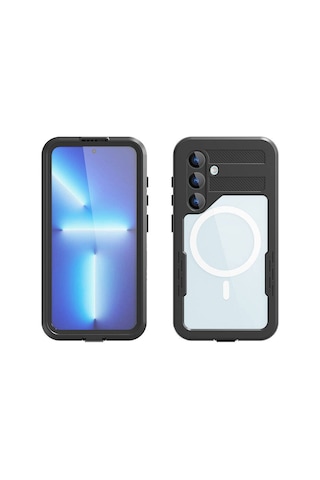 Lexroo Samsung Galaxy Uyumlu S24 Plus M-safe Şarj Özellikli 1-1 Su Geçirmez Kılıf - Siyah