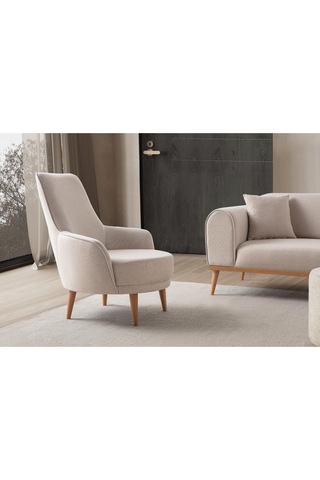 Rebull Keten Berjer Sütlü Kahve Tekli Koltuk Sütlü Kahve