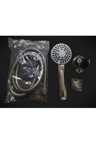 Fore Maf 205-0 Mafsallı Duş Seti - 3 Fonksiyonlu El Duşu + 150cm Spiral Hortum - Krom + Askı Beyaz - Krom