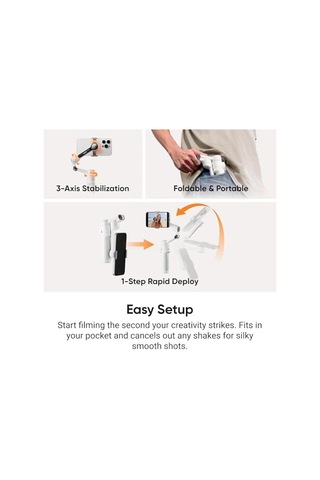 Flow 2 Pro Akıllı Telefon Gimbal Sabitleyici Beyaz Siyah
