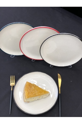 Megg Line 21 Cm 6'lı Pasta Tabağı Meggdecor