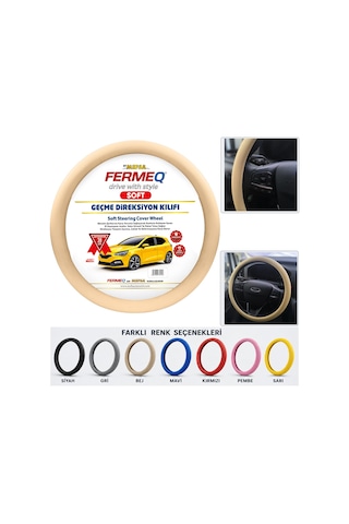 Direksiyon Kılıfı Geçme 38cm Soft Bej Dkg001b Fermeq