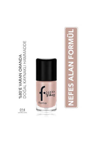 Flormar Good Vibes Yüksek Pigmentli & Parlak Bitişli Nefes Alabilen Oje 014 Natural Song
