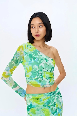 Olla Collection Büzgü Detaylı Tül Bluz Mint Mint Yeşili