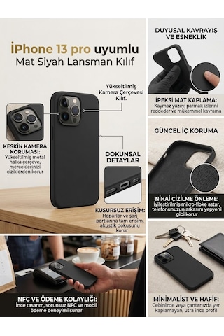 Iphone 13 Pro Uyumlu Silikon Esnek Premıum Lansman Kılıf Siyah