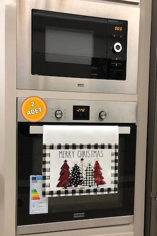 Valerine Life Merry Christmas Mutfak Kurulama Fırın Beyaz El Havlusu %100 Pamuklu 35x50cm 2 Adet Beyaz