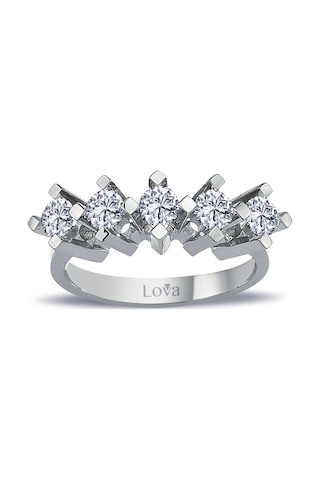 Lova D Renk 0,75 Karat Pırlanta Beştaş Yüzük - IDL Sertifikalı