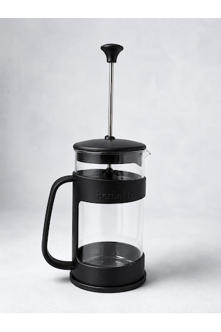 Barista French Press 400 Ml Plastik Kafesli Mika Kristal Hazneli Bitki Ve Kahve Süzgeci Siyah
