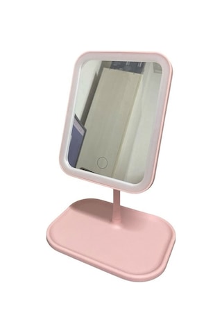28 Cm Şarjlı Işıklı Makyaj Aynası 0042 Pembe