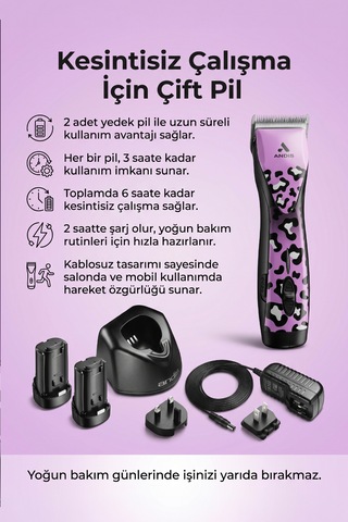 Andis Pulse Zr Iı Kablosuz Wild Yedek Bataryalı Kedi Köpek Tıraş Makinesi
