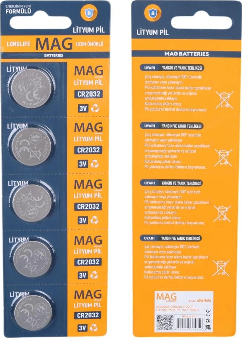 Mag Batteries Mg-2032 Para Pil Cr2032 3 Volt Lityum Para Pil