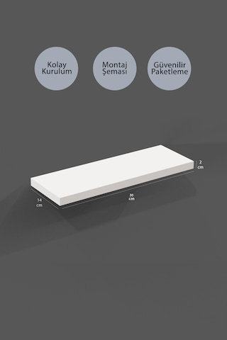 Yankı-BYEG 30 cm 4lü Mat Beyaz Mdf Mini Duvar Rafı Çiçeklik