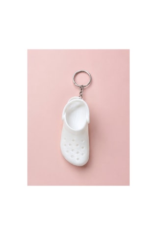 3dmarketi Beyaz Terlik Anahtarlık Charm 2'li Set