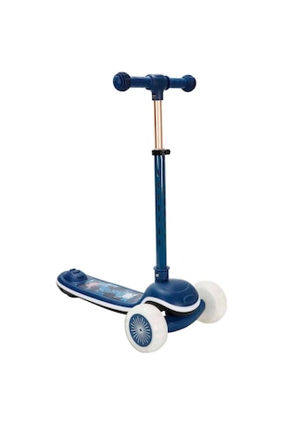 Sesli Ve Işıklı 3 Tekerlekli Katlanabilir Scooter Mavi