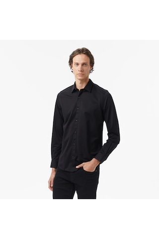 Nautica Erkek Siyah Slim Fit Gömlek Düz W57430t Siyah