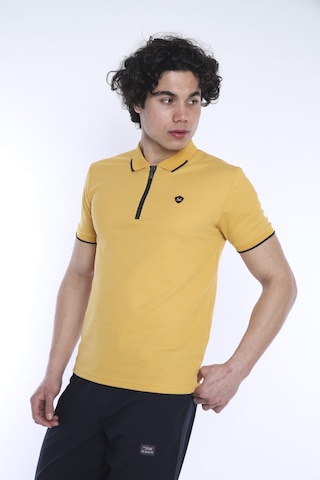 Escetic Erkek Spor Hardal Polo Yaka Slim Fit T-Shirt-3348 Hardal