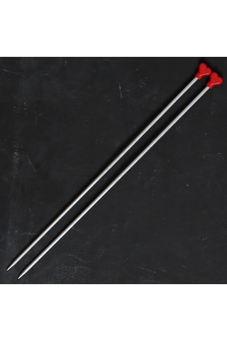 Addı Kalpli 5mm 40cm Klasik Alüminyum Örgü Şişi -
