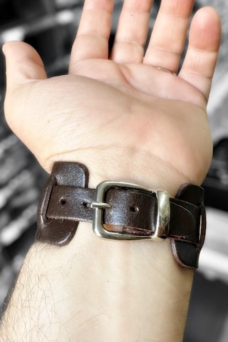 Metal Tokalı Erkek Deri Bileklik Boyu Ayarlanabilir Adb13