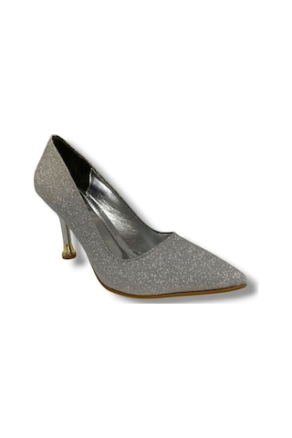 Cshoes 751-25 Simli İnce Topuk Kadın Stiletto GÜMÜŞ