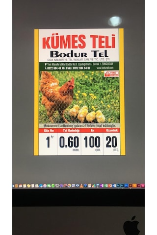 Kümes Teli - 100 Cm Yükseklik - 20 Metre-0.6Mm Kalinlik-1 Inç Göz