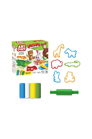 Eğlenceli Hayvanlar Oyun Hamur Seti 200 Gr. - Oyun Hamuru Seti - Hamur Setleri - Hamur Kalıpları Renkli