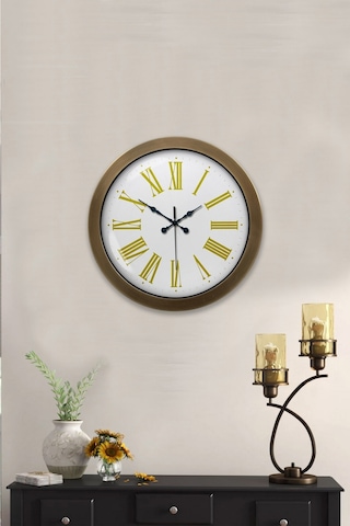 36 Cm Eskitme Metal Roma Rakamlı Duvar Saati