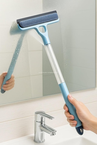 4 İn 1 Spreyli Cam Temizleyici Çekçek Ve Fırça Aparatı Su Hazneli Pratik Camsil Çok Fonksiyonlu Pencere Banyo Ayna Diğer