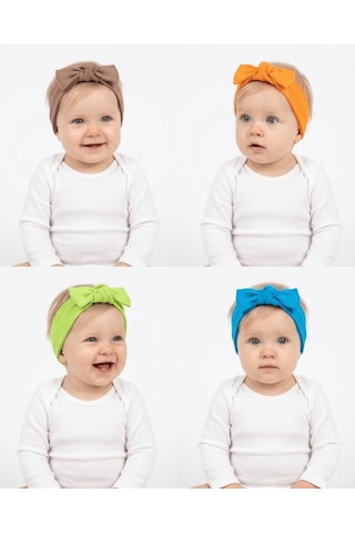 S-mall Ribana Bebek Saç Bandı - 4'lü - 0-3 Yaş - Colorful Çok Renkli