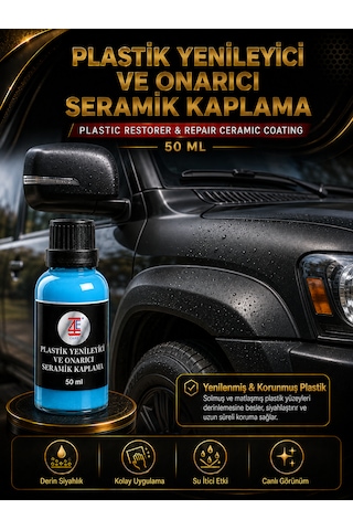 4e Plastik Yenileyici Ve Onarıcı Seramik Kaplama Uv Koruyuculu 50 Ml Cam Şişe